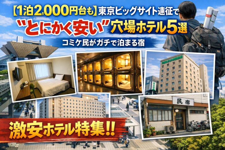 【1泊2,000円台も】東京ビッグサイト遠征で“とにかく安い”穴場ホテル5選｜コミケ民がガチで泊まる宿